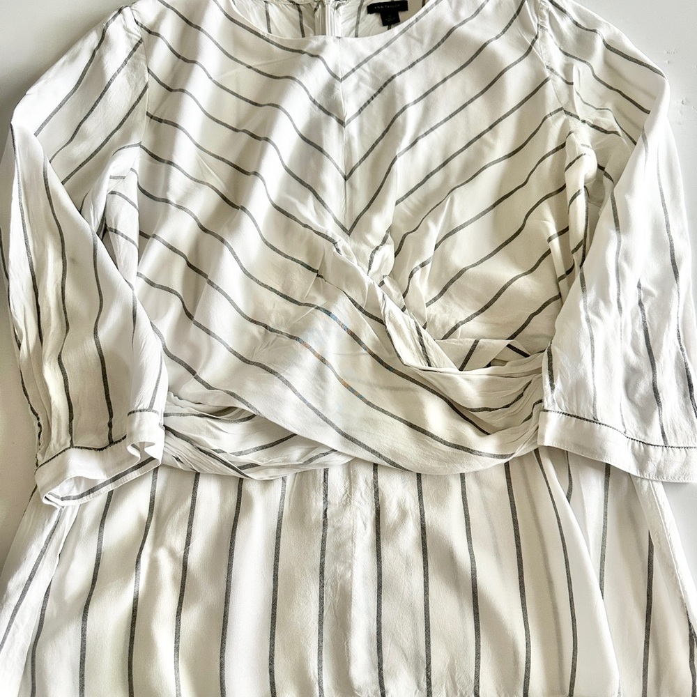 Ann Taylor Black and White Striped Top